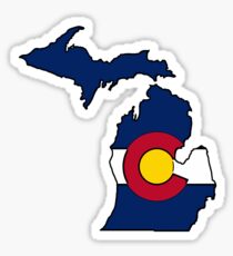 Pegatina Escudo de Michigan bandera de Colorado