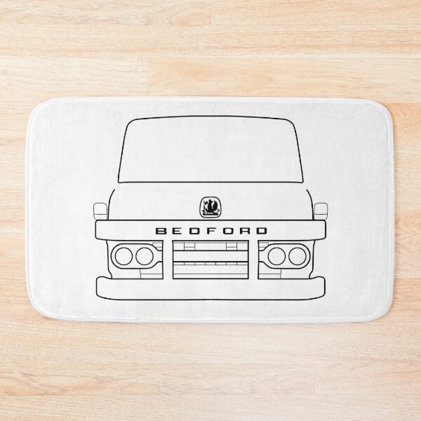 Item preview, Vintage 1970s Bedford KM lorry black outline graphic designed and sold by soitwouldseem.