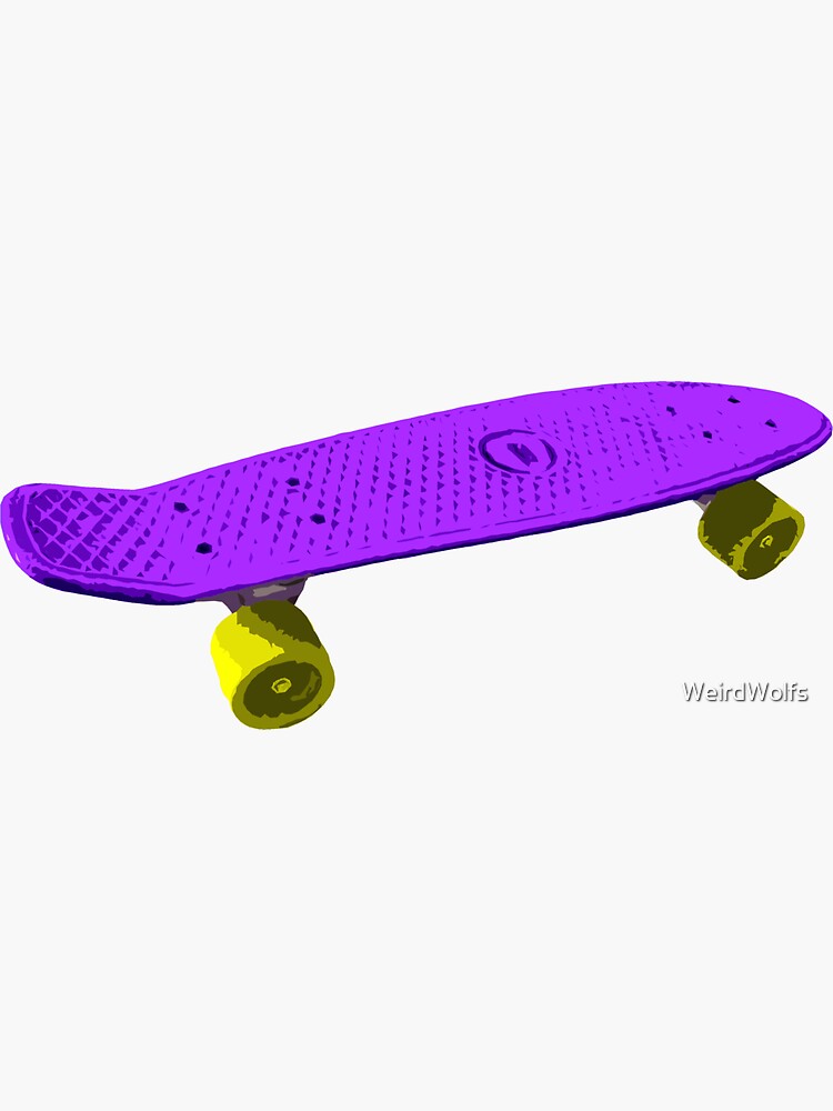 "Purple penny board" Sticker for Sale by WeirdWolfs Redbubble