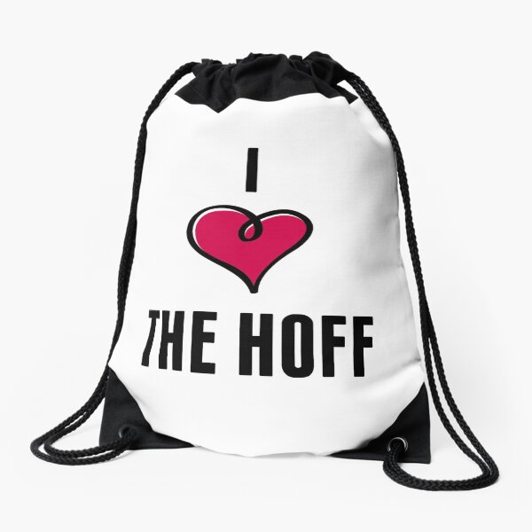 I Love The Hoff Drawstring Bag