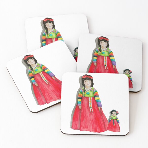 Item preview, Watercolor - Korean girl with doll designed and sold by Karolien Kenis.