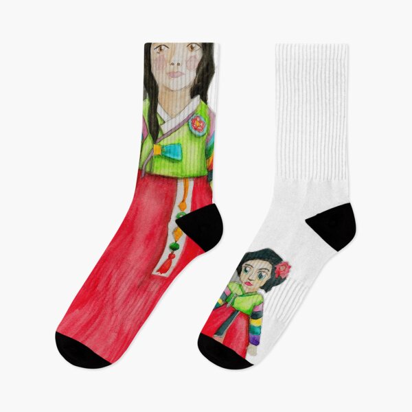 Item preview, Watercolor - Korean girl with doll designed and sold by Karolien Kenis.