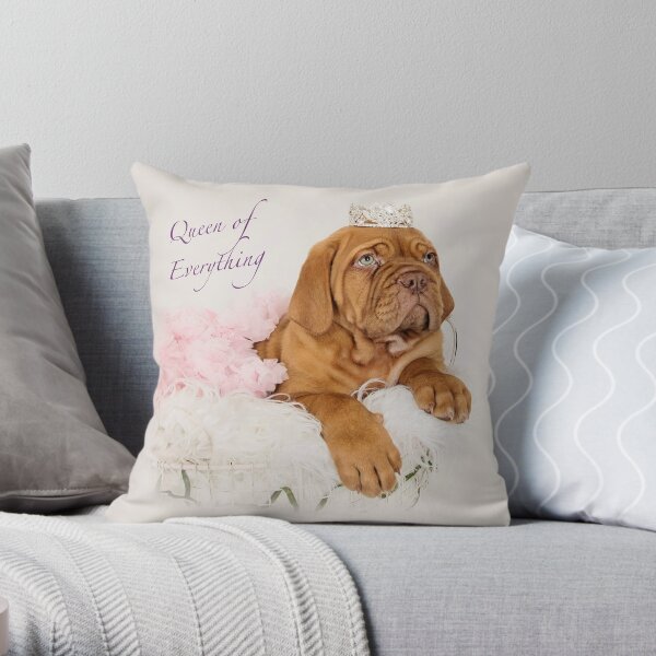 Dogue De Bordeaux Princess Puppy Throw Pillow