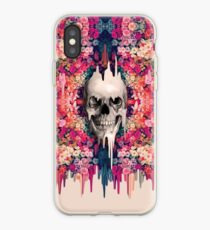 Seeing color, melting floral skull iPhone Case