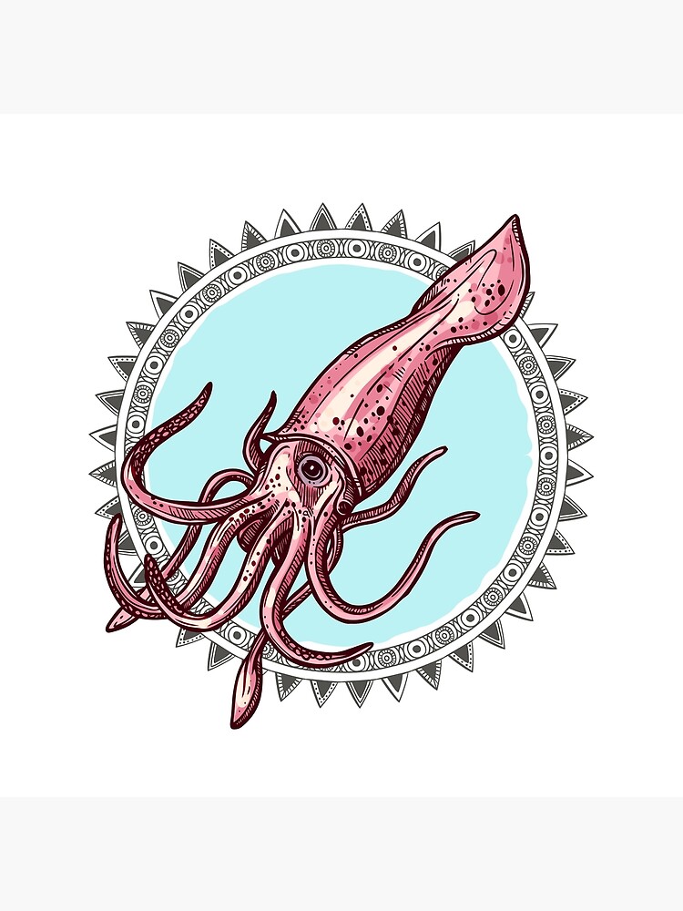 Giant Squid Tattoo Executed in the Traditional Style Stock Illustration   Illustration of traditional silhouette 196900755