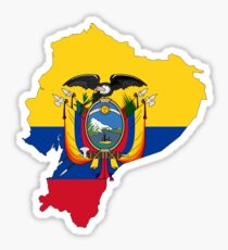 Flag Map of Ecuador Sticker