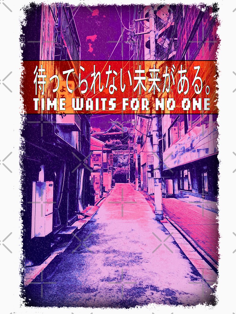 Time Waits For No One - Sad quote with streetscape background. by RabbitLair