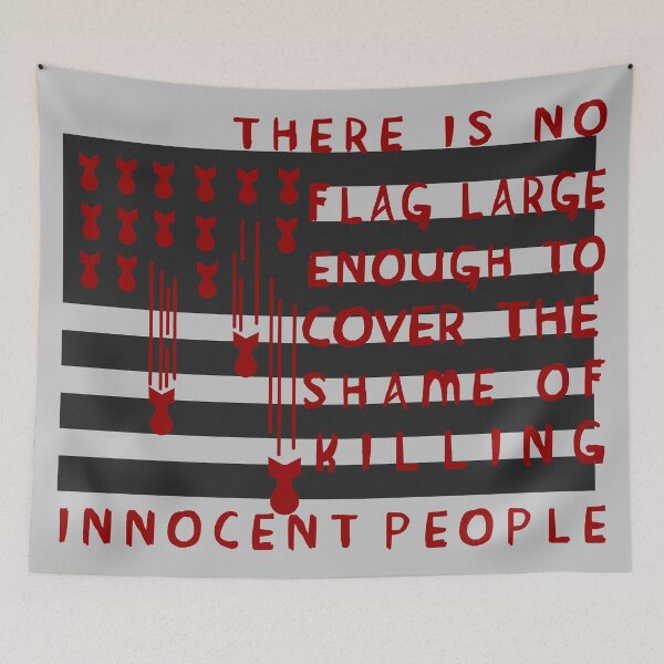 Item preview, There Is No Flag Large Enough - Anti Imperialist, Anti Imperialism, Anti War, Socialist, Anarchist designed and sold by SpaceDogLaika.