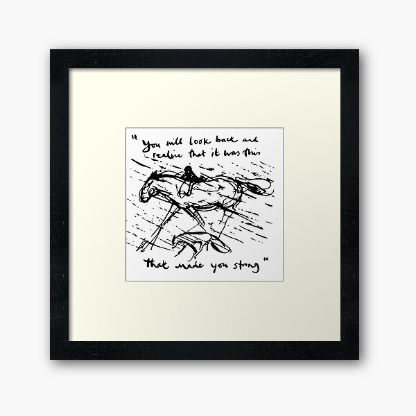 you will look back and realise that is was this that made you strong, drawing heart , charlie mackesy, guidance, Book lover,black Framed Art Print