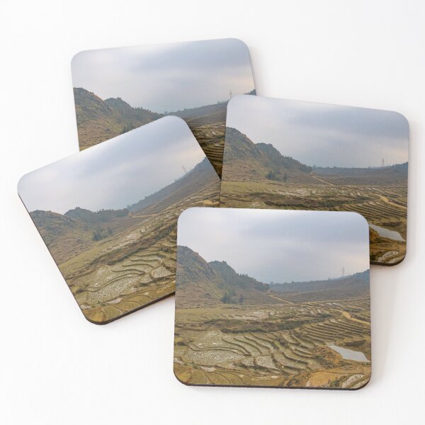 Item preview, A view over a Vietnamese landscape of rice terraces in winter, Sapa, Vietnam designed and sold by SnapTPhotograph.