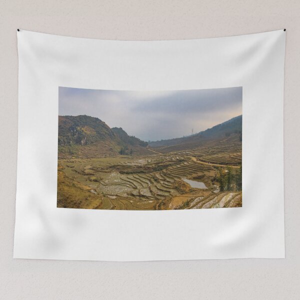 Item preview, A view over a Vietnamese landscape of rice terraces in winter, Sapa, Vietnam designed and sold by SnapTPhotograph.