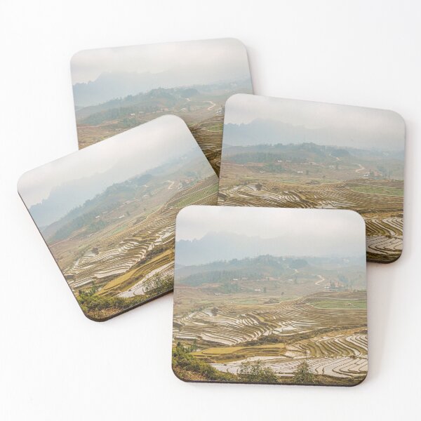 Item preview, A view over a Vietnamese landscape of rice terraces in winter, Sapa, Vietnam designed and sold by SnapTPhotograph.