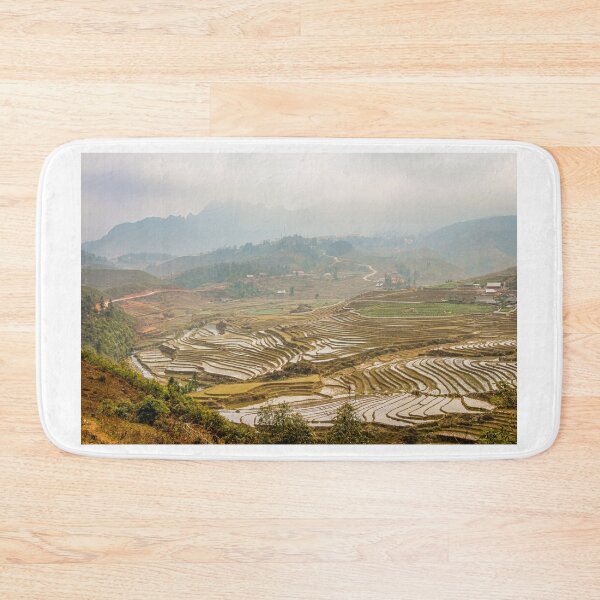 Item preview, A view over a Vietnamese landscape of rice terraces in winter, Sapa, Vietnam designed and sold by SnapTPhotograph.