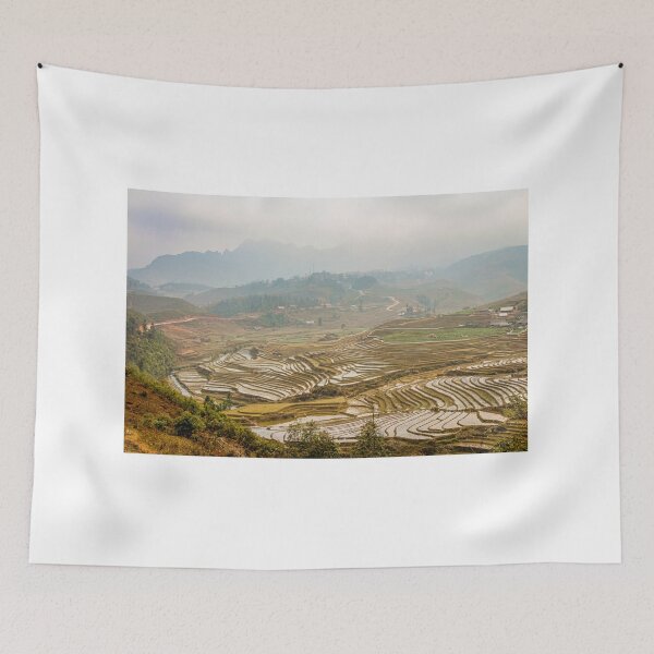 Item preview, A view over a Vietnamese landscape of rice terraces in winter, Sapa, Vietnam designed and sold by SnapTPhotograph.