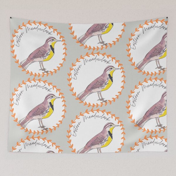 Item preview, Eastern Meadowlark bird species birding logo designed and sold by TheWaterBirds.