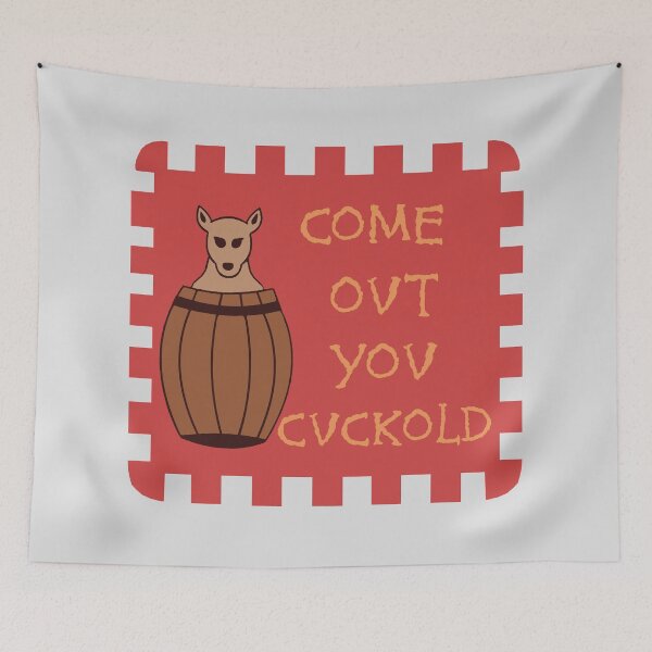Item preview, Come Out You Cuckold Flag - Sir Horatio Cary, Regiment of Horse, English Civil War, History, Historical Meme designed and sold by SpaceDogLaika.