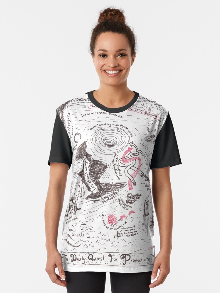 Alternate view of The Daily Quest For Productivity Graphic T-Shirt