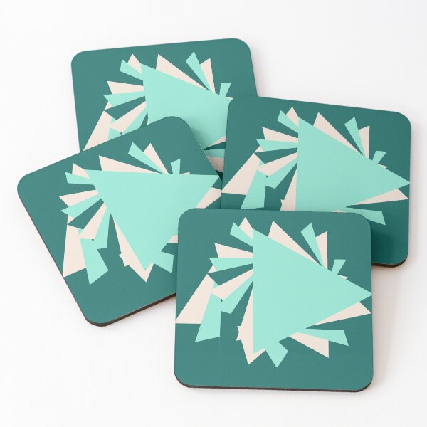 Item preview, Overlapping Teal and Cream Triangles designed and sold by BethNKateCreate.