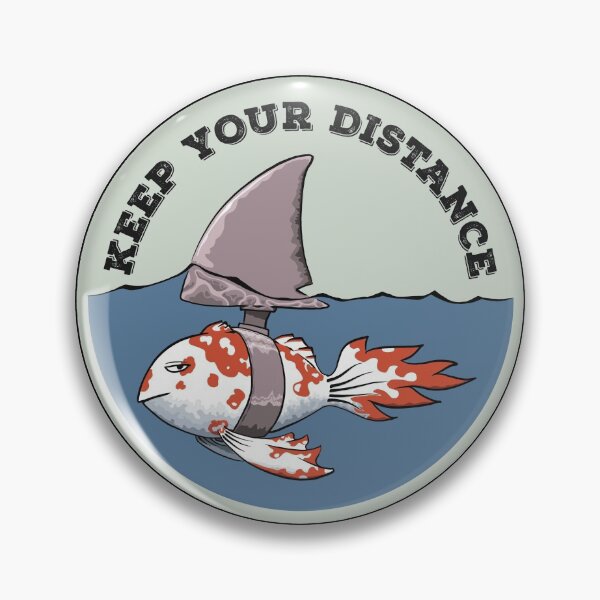 Item preview, Keep your distance fish with shark fin green designed and sold by Redinsart.