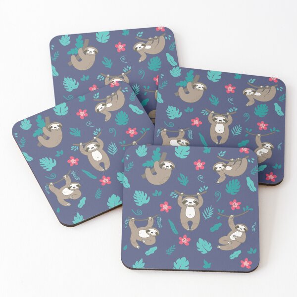 Item preview, cute hanging sloth pattern designed and sold by aurorassadprose.