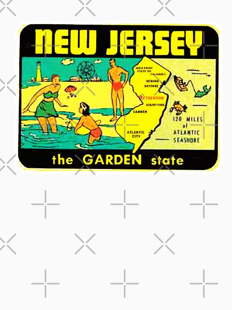 "NEW JERSEY THE GARDEN STATE VINTAGE STICKER AND SHIRT " T-shirt For ...