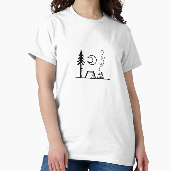 Vista previa del artículo con la obra «Fogata en el bosque», diseñado y vendido por Sticker Store.