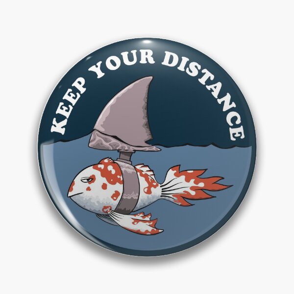 Item preview, Keep your distance fish with shark fin dark blue designed and sold by Redinsart.