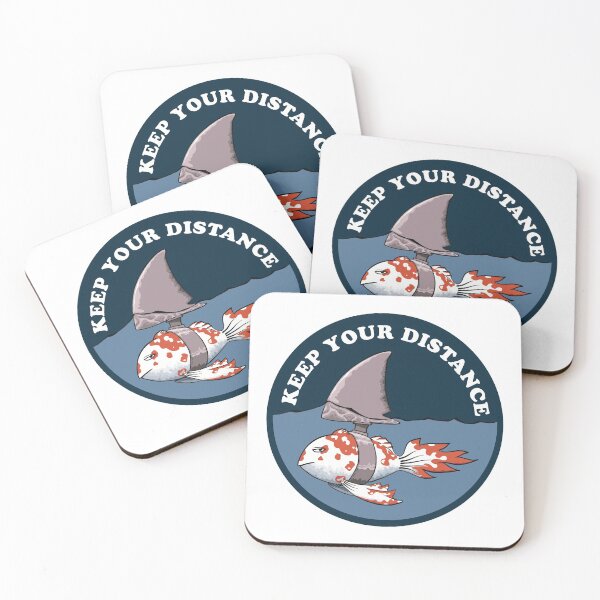 Item preview, Keep your distance fish with shark fin dark blue designed and sold by Redinsart.