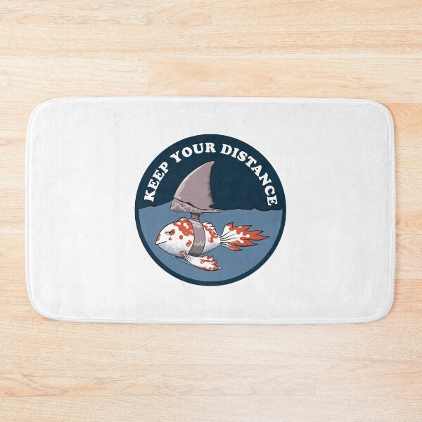Item preview, Keep your distance fish with shark fin dark blue designed and sold by Redinsart.
