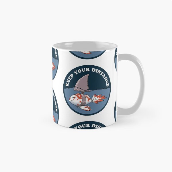 Item preview, Keep your distance fish with shark fin dark blue designed and sold by Redinsart.