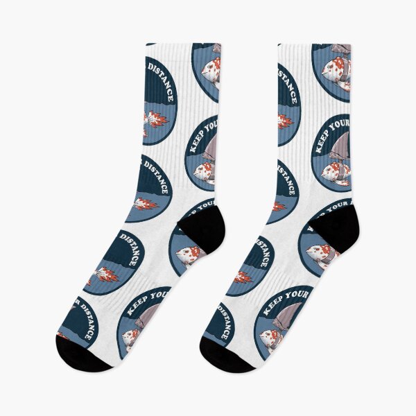 Item preview, Keep your distance fish with shark fin dark blue designed and sold by Redinsart.