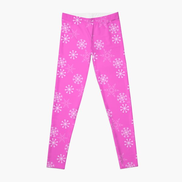 Pink Snowflakes Casual Leggings 