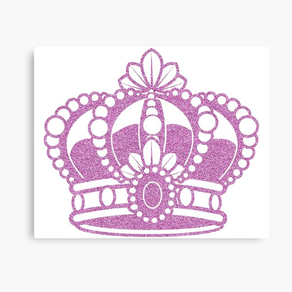 Pink Glitter Crown Canvas Print By Colibriart Redbubble - roblox princess tiara