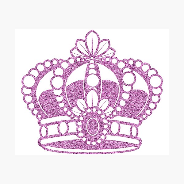 Pink Glitter Crown Photographic Print By Colibriart Redbubble - roblox princess crown