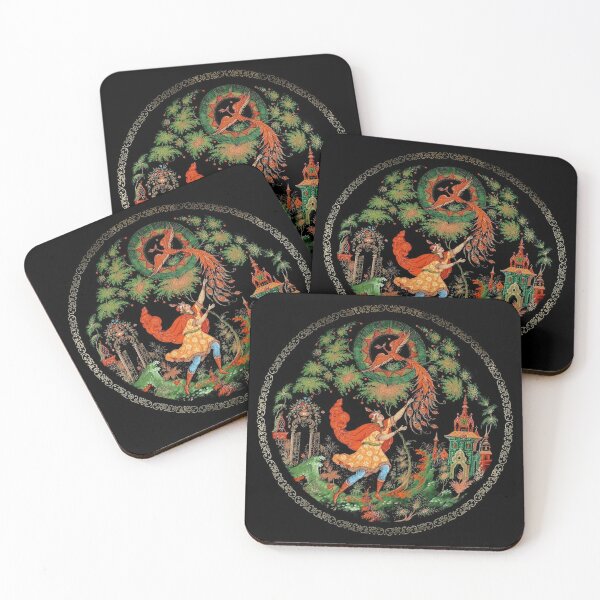 Plate, Painting, Decorative Plate, Russian Fairy Tales Coasters (Set of 4)