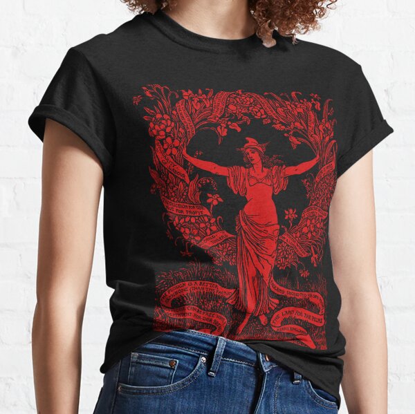 Garland For May Day Red - Refinished Walter Crane, Socialist, Socialism, Leftist, Anarchist, Labor Rights Classic T-Shirt
