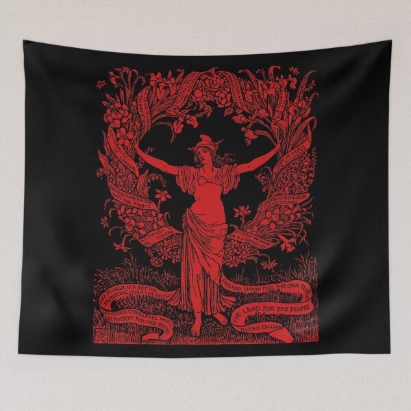 Item preview, Garland For May Day Red - Refinished Walter Crane, Socialist, Socialism, Leftist, Anarchist, Labor Rights designed and sold by SpaceDogLaika.