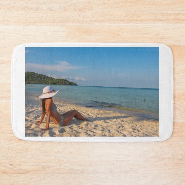 Item preview, A female asian model relaxing in the sun on Sao Beach, Phu Quoc, Vietnam designed and sold by SnapTPhotograph.