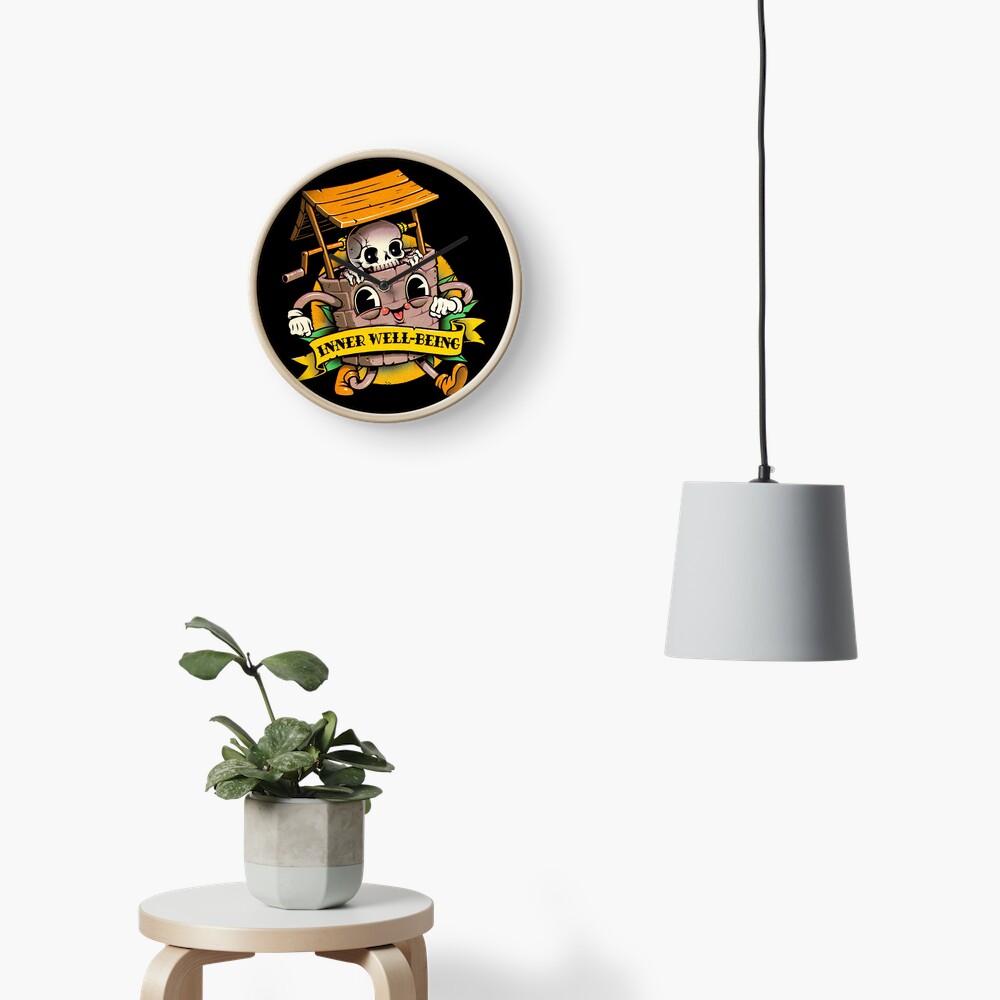 Inner Well-Being Vintage cartoon Clock