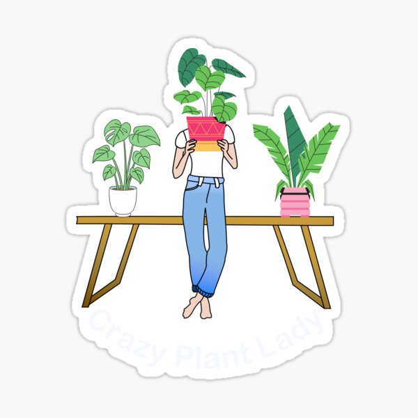 Item preview, Crazy Plant Lady (white text) designed and sold by BigBoyPlants.