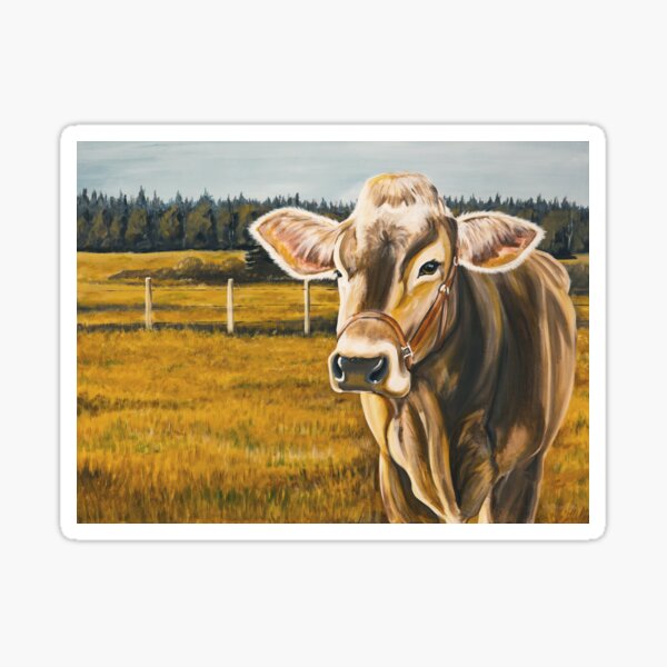 Item preview, Gretchen, protrait of a Brown Swiss Cow designed and sold by Lori Clough.