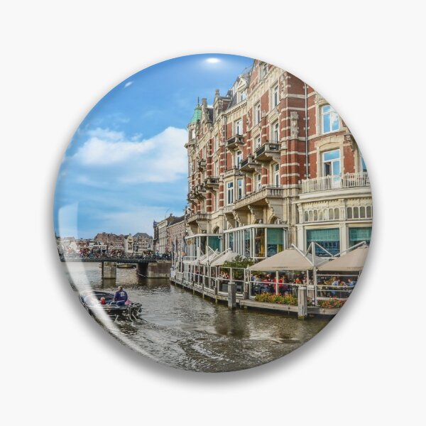 Artikelvorschau,   Ich liebe Amsterdam-Gebäude mit Fluss & Boot entworfen und verkauft von Rajzone.