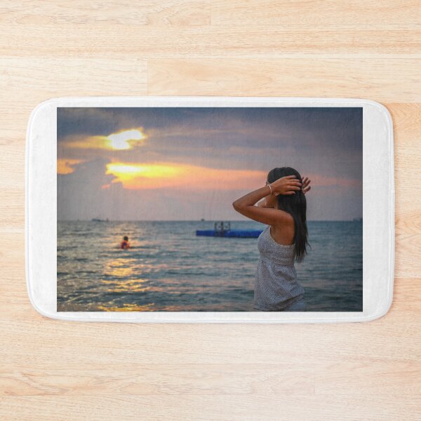 Item preview, An Asian women admiring the sunset on Ba Keo Beach, Phu Quoc, Vietnam designed and sold by SnapTPhotograph.