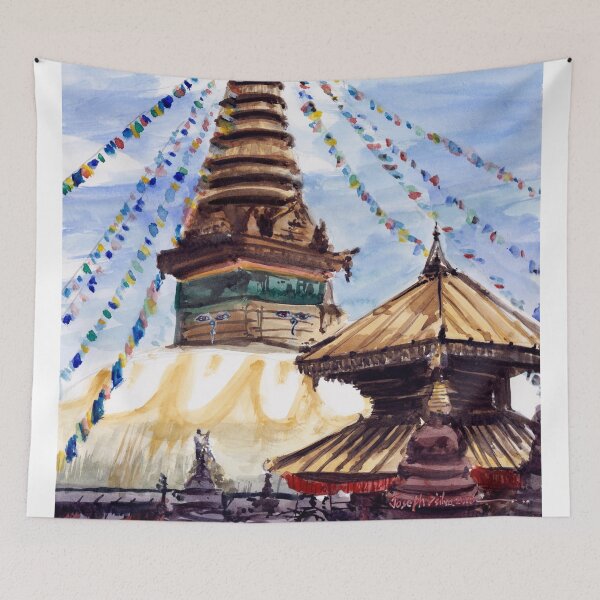 Artikelvorschau, Swayambhunath Stupa Kathmandu Nepal entworfen und verkauft von TheJoeyStudio.