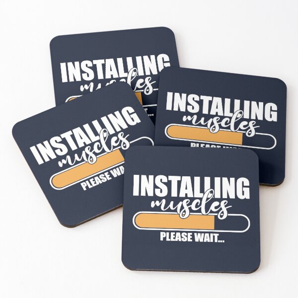 Item preview, Installing Muscles Please Wait | Funny Gym Quote designed and sold by motivationaltee.