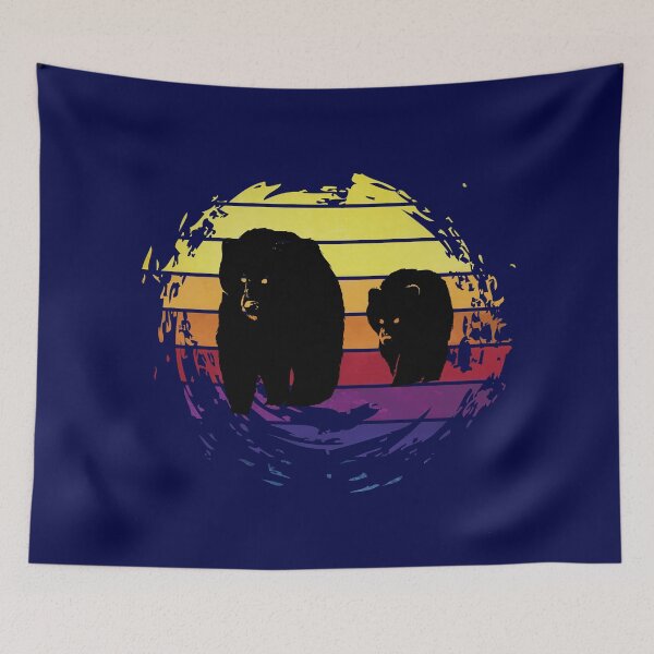 Item preview, Bears animal on retrostyle retro background designed and sold by ChatterFox.