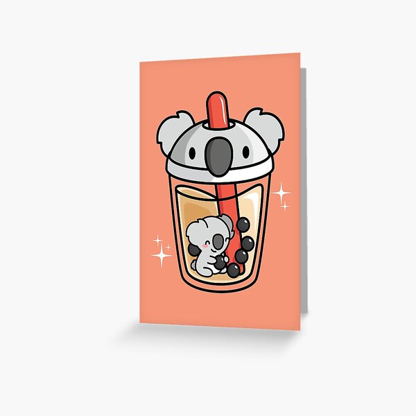 Tea With Milk Greeting Cards Redbubble - koala cafe roblox greetings