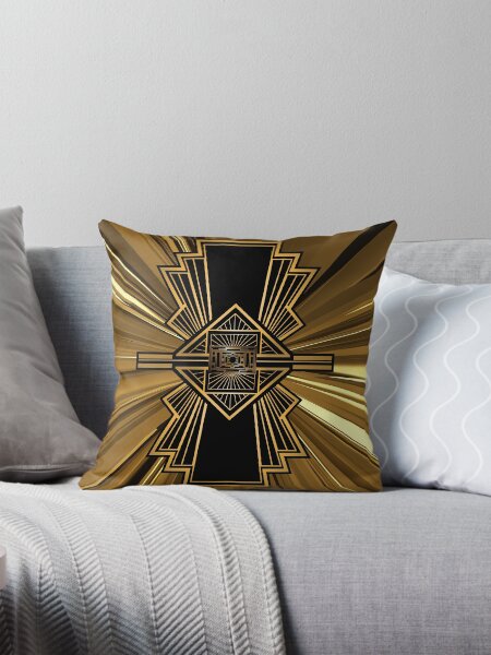 Artikel-Vorschau von Art Deco Nouveau Schwarz und Gold Schimmer Trendy Geometrisches Design, designt und verkauft von SloganExpress.