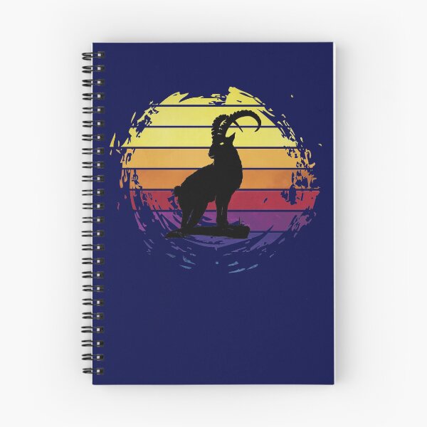 Item preview, Capricorn on a hill animal on retrostyle retro background designed and sold by ChatterFox.