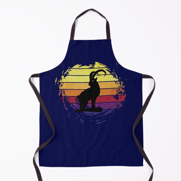 Item preview, Capricorn on a hill animal on retrostyle retro background designed and sold by ChatterFox.